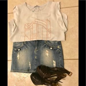 Vigos Gold Jeans skirt